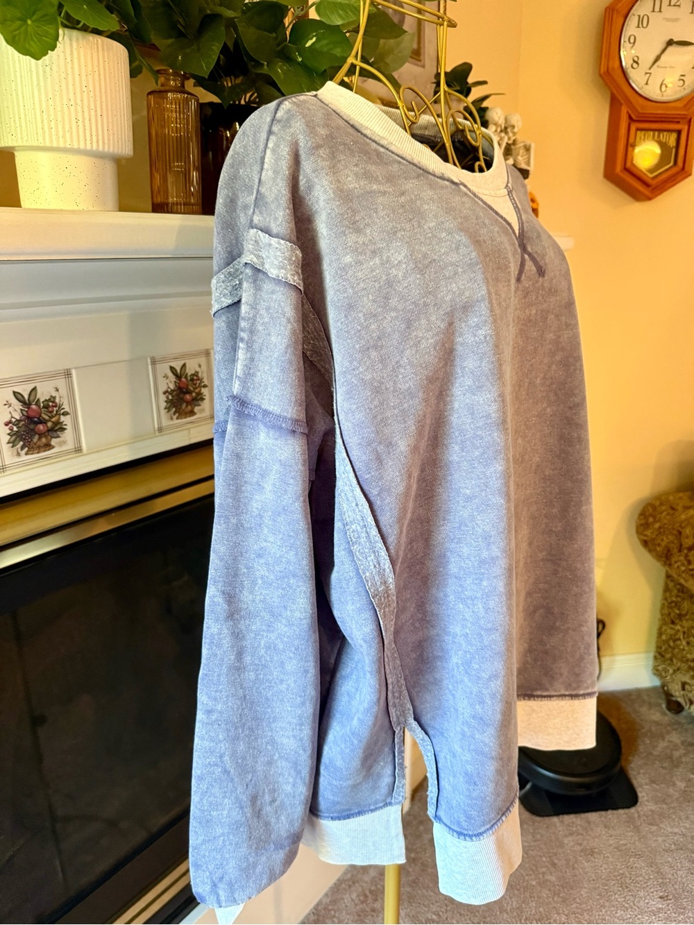 Zenana large fleece Lavender Pullover Sweatshirt - Women Tops new - Picture 9 of 9
